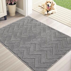 Front Door Entrance Inside Doormat, 24x35 Inches Grey NWT